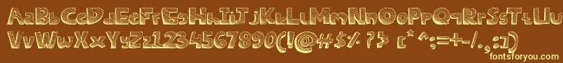 Шрифт SketchesFont – жёлтые шрифты на коричневом фоне