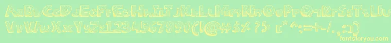 Fonte SketchesFont – fontes amarelas em um fundo verde