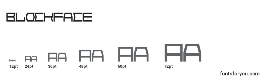 Размеры шрифта Blockface