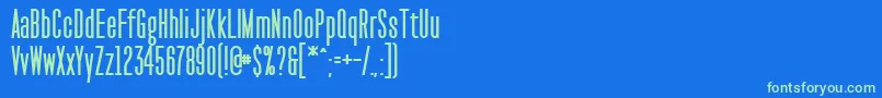PaktCondensedBold-fontti – vihreät fontit sinisellä taustalla