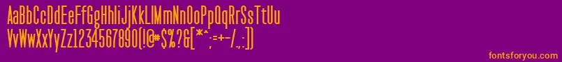 PaktCondensedBold Font – Orange Fonts on Purple Background