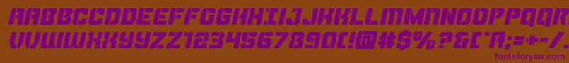 Thundertrooperexpandital Font – Purple Fonts on Brown Background