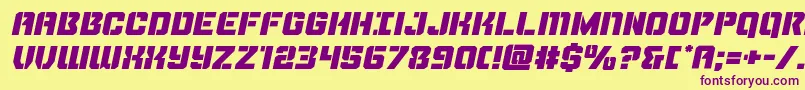 Thundertrooperexpandital Font – Purple Fonts on Yellow Background