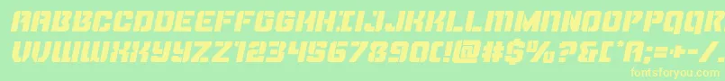 Thundertrooperexpandital Font – Yellow Fonts on Green Background