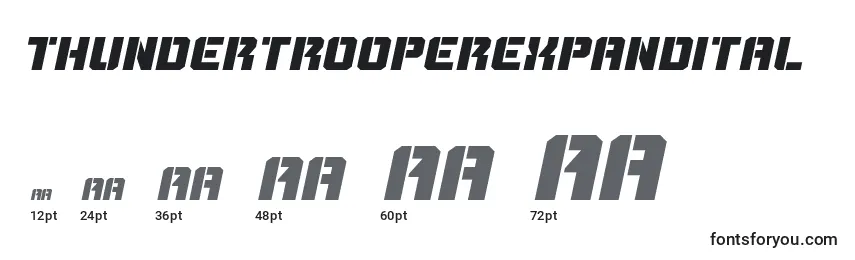 Размеры шрифта Thundertrooperexpandital