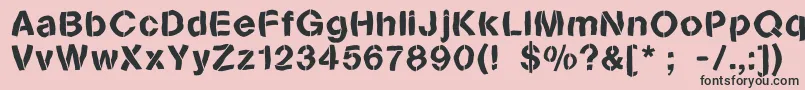 Sanstencilbend Font – Black Fonts on Pink Background