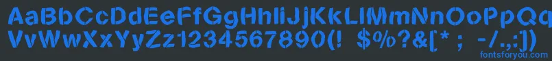 Sanstencilbend Font – Blue Fonts on Black Background