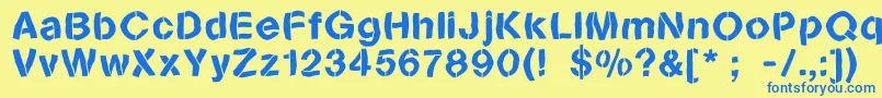Sanstencilbend Font – Blue Fonts on Yellow Background