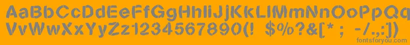 Sanstencilbend-Schriftart – Graue Schriften auf orangefarbenem Hintergrund