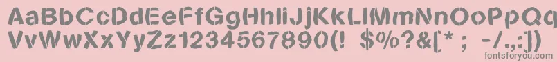 Sanstencilbend Font – Gray Fonts on Pink Background