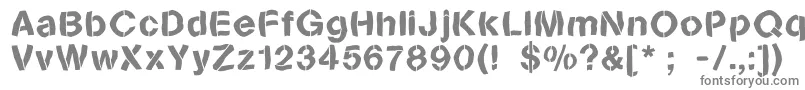 フォントSanstencilbend – 白い背景に灰色の文字