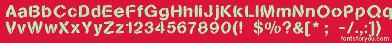 Sanstencilbend Font – Green Fonts on Red Background