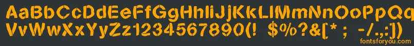 Sanstencilbend Font – Orange Fonts on Black Background