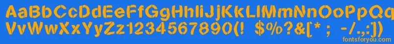 Sanstencilbend Font – Orange Fonts on Blue Background