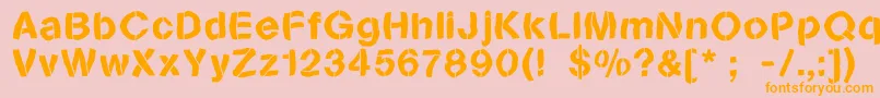 Sanstencilbend Font – Orange Fonts on Pink Background