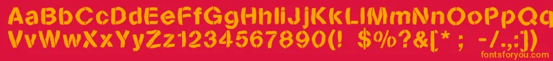 Sanstencilbend Font – Orange Fonts on Red Background