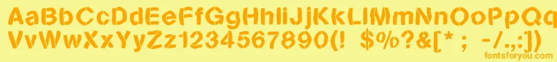 Sanstencilbend Font – Orange Fonts on Yellow Background