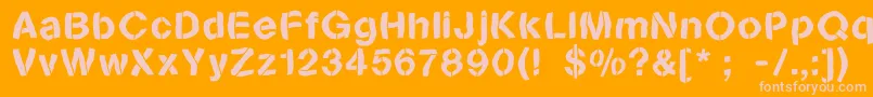 Sanstencilbend Font – Pink Fonts on Orange Background
