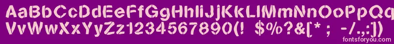 Sanstencilbend Font – Pink Fonts on Purple Background
