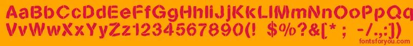 Sanstencilbend Font – Red Fonts on Orange Background