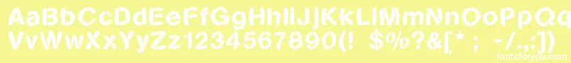 Sanstencilbend Font – White Fonts on Yellow Background