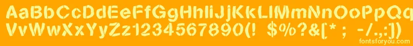 Sanstencilbend Font – Yellow Fonts on Orange Background