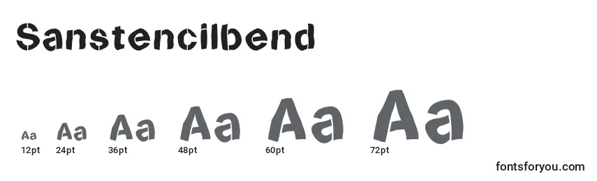 Размеры шрифта Sanstencilbend