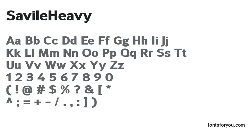 Шрифт SavileHeavy – алфавит, цифры, специальные символы