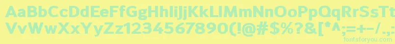 SavileHeavy-Schriftart – Grüne Schriften auf gelbem Hintergrund