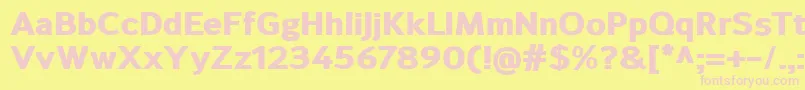 SavileHeavy Font – Pink Fonts on Yellow Background