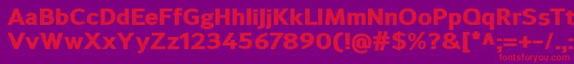 SavileHeavy Font – Red Fonts on Purple Background