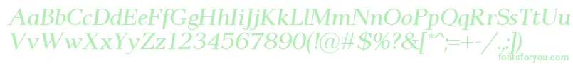 Fonte Pax2Italic – fontes verdes em um fundo branco