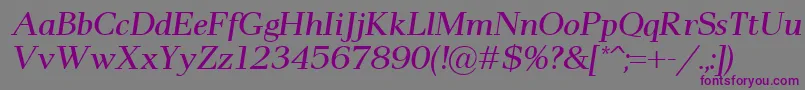 Шрифт Pax2Italic – фиолетовые шрифты на сером фоне