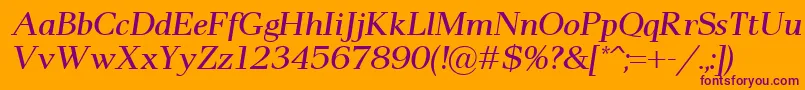 Police Pax2Italic – polices violettes sur fond orange