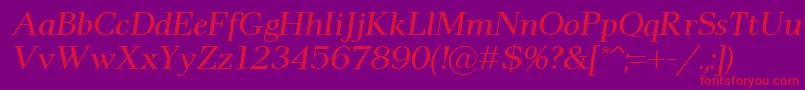 Pax2Italic Font – Red Fonts on Purple Background