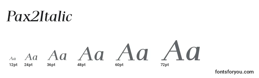 Größen der Schriftart Pax2Italic