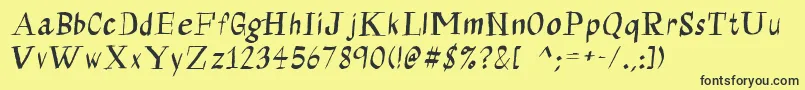 フォントCalligraserif – 黒い文字の黄色い背景