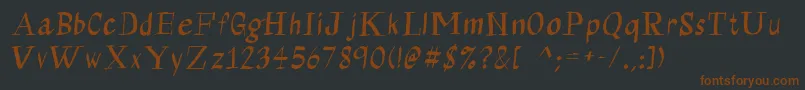 Calligraserif-fontti – ruskeat fontit mustalla taustalla
