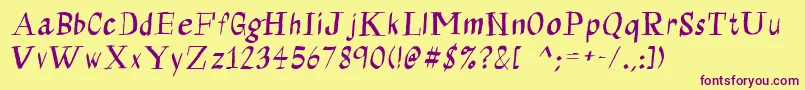 Calligraserif Font – Purple Fonts on Yellow Background