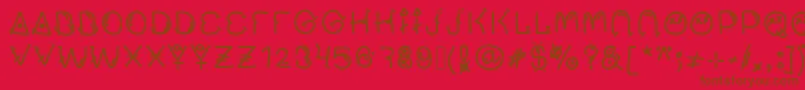 Muchofresco Font – Brown Fonts on Red Background