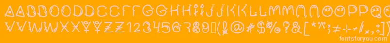 Muchofresco-Schriftart – Rosa Schriften auf orangefarbenem Hintergrund