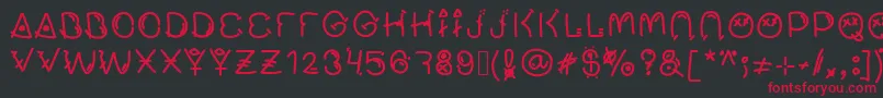フォントMuchofresco – 黒い背景に赤い文字
