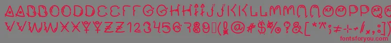 フォントMuchofresco – 赤い文字の灰色の背景