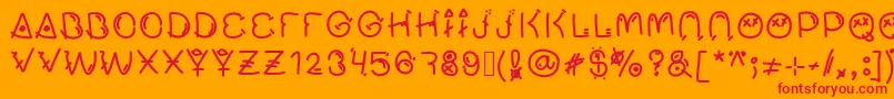 Muchofresco Font – Red Fonts on Orange Background
