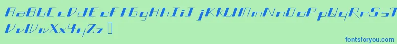 フォントSlantgeo – 青い文字は緑の背景です。