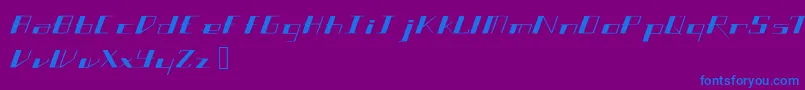 Slantgeo Font – Blue Fonts on Purple Background