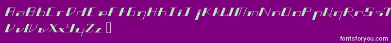 フォントSlantgeo – 紫の背景に緑のフォント