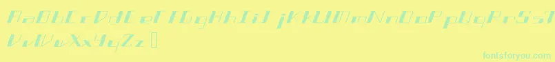 Slantgeo-Schriftart – Grüne Schriften auf gelbem Hintergrund