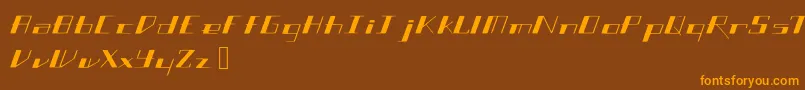 Czcionka Slantgeo – pomarańczowe czcionki na brązowym tle