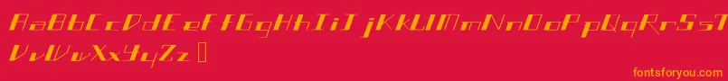 Slantgeo Font – Orange Fonts on Red Background